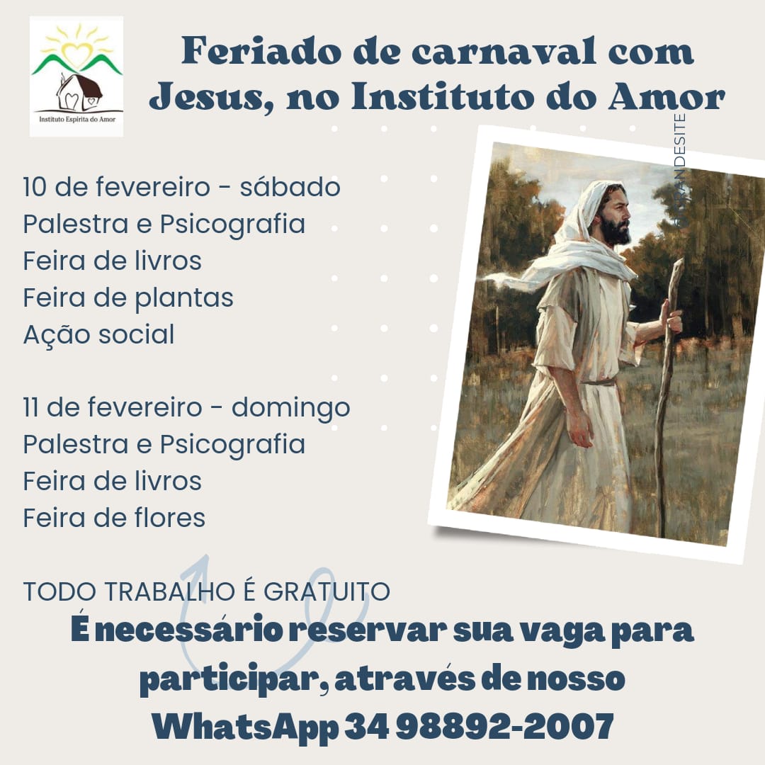 Feriado de Carnaval com Jesus no Instituto do Amor